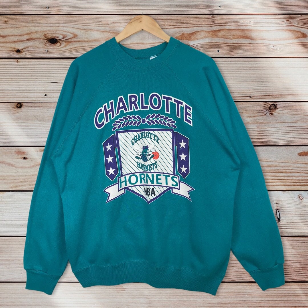 Vintage Style 90’S Nba Charlotte Hornets Crewneck Sweatshirt, Nba Charlotte Hornets Sweater Pullover