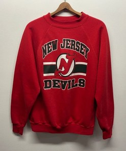 Vintage Style 90S New Jersey Devils Crewneck Sweatshirt, New Jersey Devils Hoodie