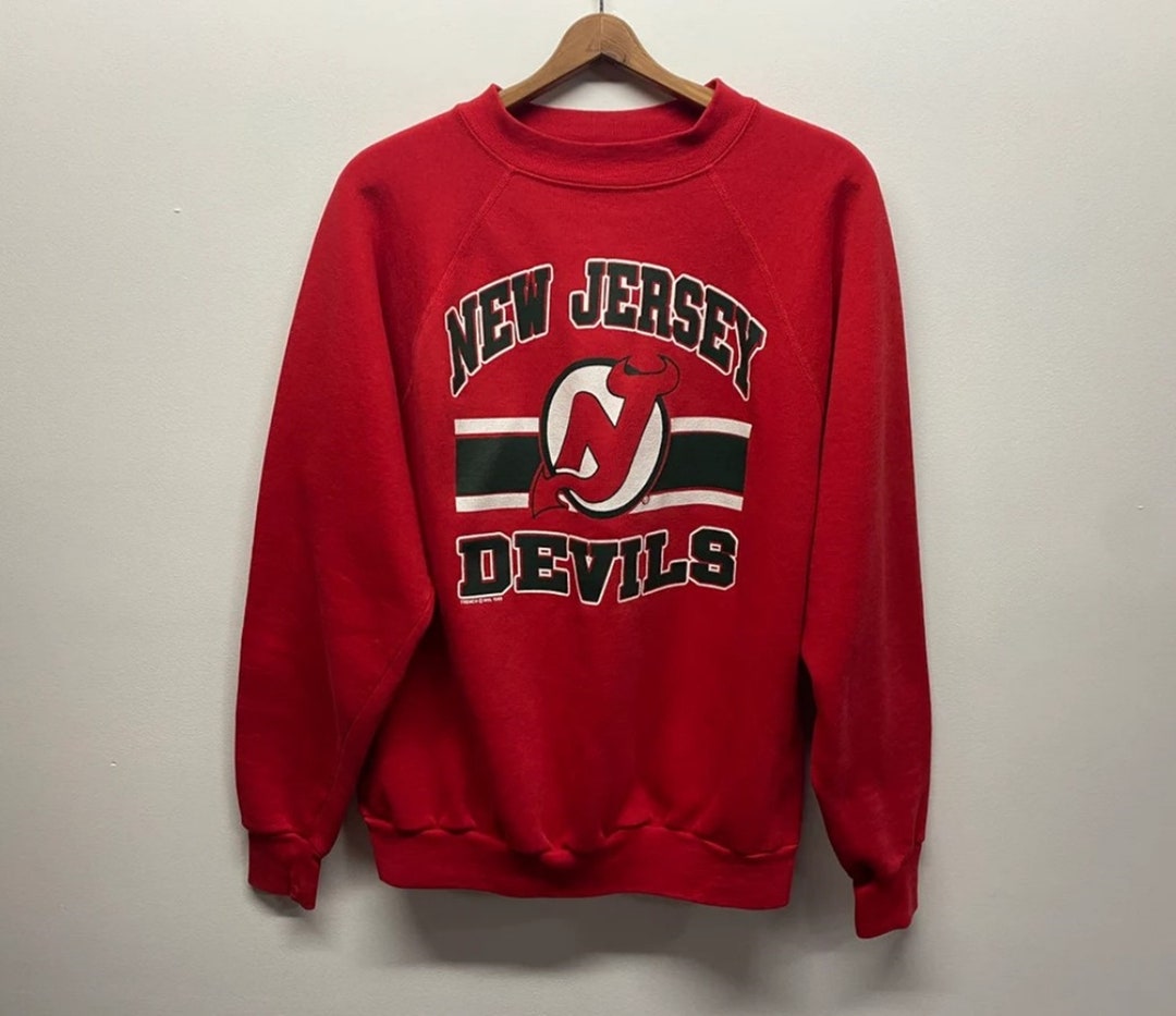 Vintage Style 90S New Jersey Devils Crewneck Sweatshirt, New Jersey Devils Hoodie