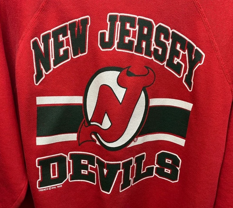 Vintage Style 90S New Jersey Devils Crewneck Sweatshirt, New Jersey Devils Hoodie - Image 2