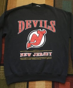 Vintage Style 90S New Jersey Devils Crewneck Sweatshirt, New Jersey Devils Shirt