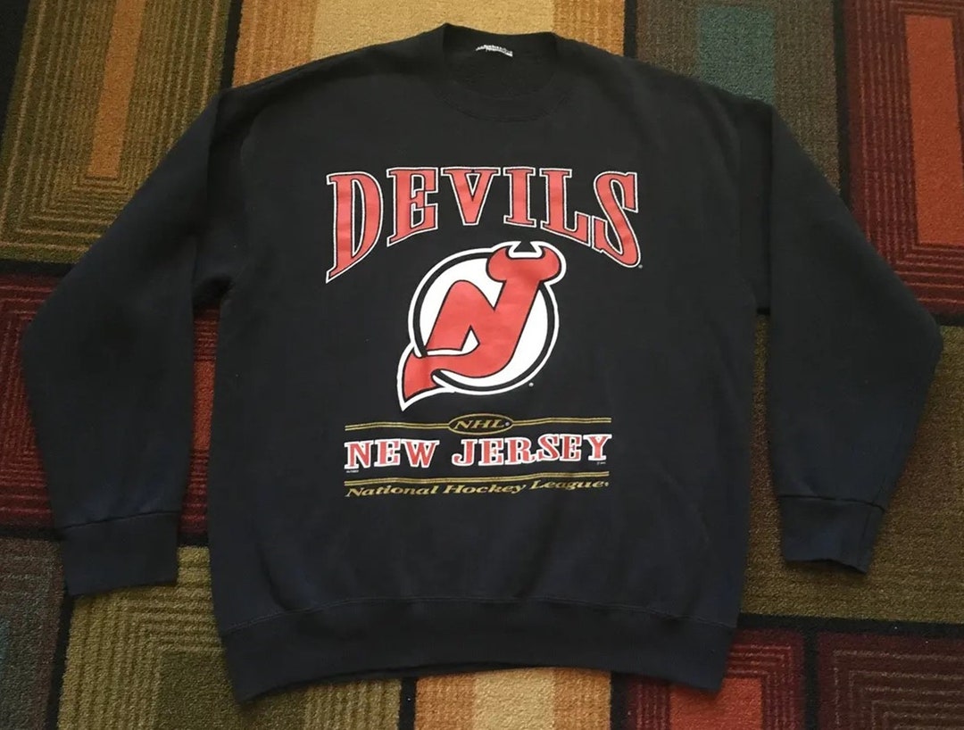 Vintage Style 90S New Jersey Devils Crewneck Sweatshirt, New Jersey Devils Shirt