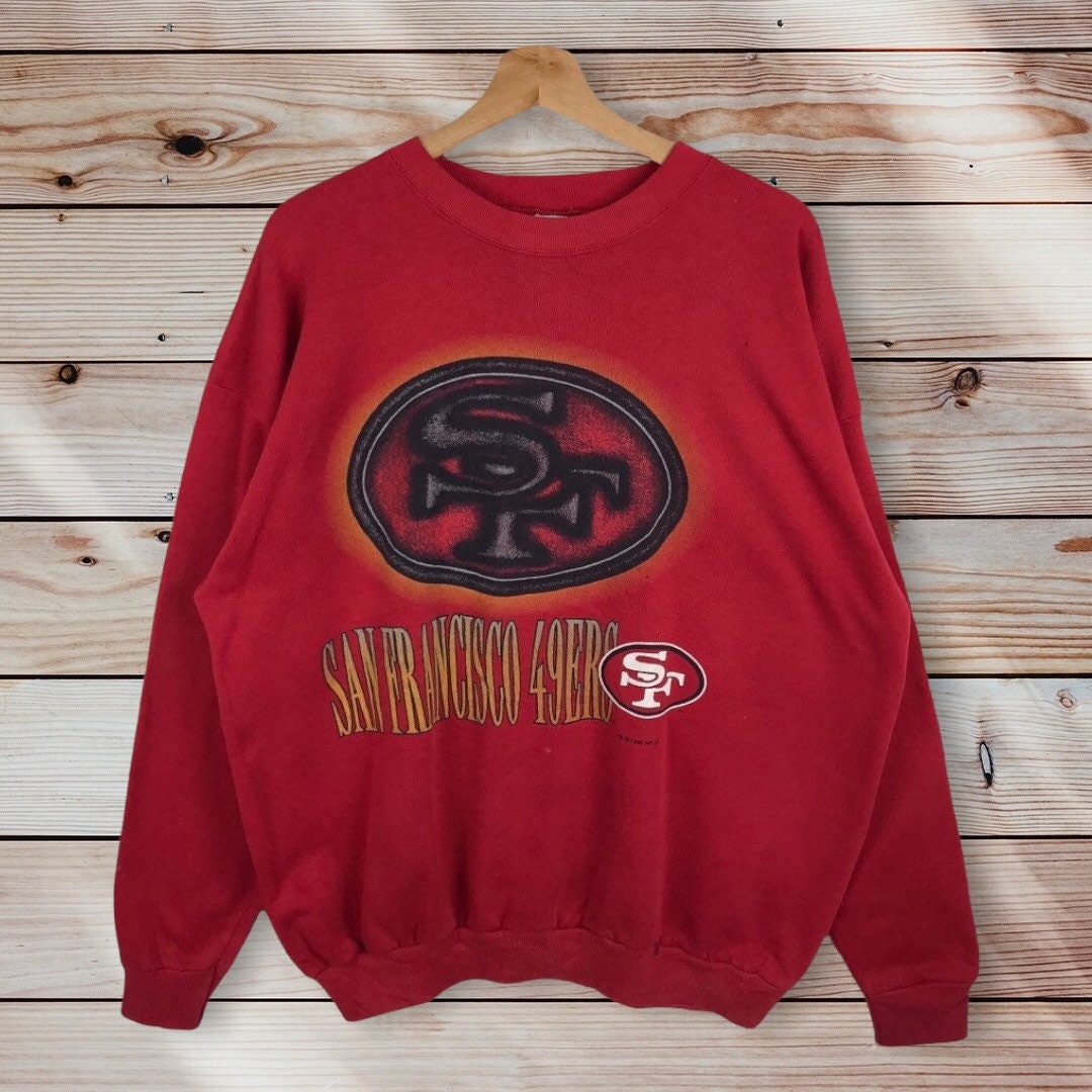 Vintage Style 90S Nfl San Francisco 49Ers Crewneck Sweatshirt, 49Ers San Francisco Sweater Pullover