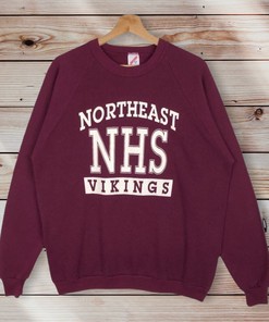Vintage Style 90’S Northeast Vikings High School Football Club Crewneck Sweatshirt Sweater Pullover, Hoodie