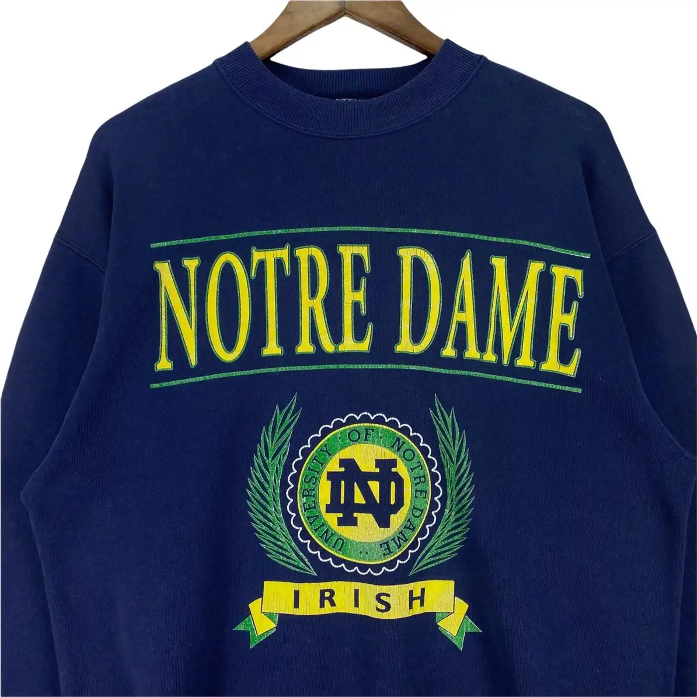 Vintage Style 90S Notre Dame University Ncaa Gear - T-Shirt, Sweatshirt, Hoodie - Image 2