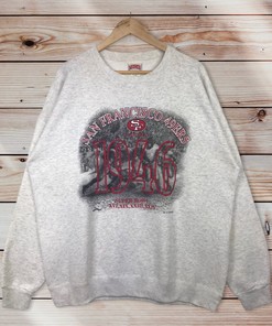 Vintage Style 90’S Nutmeg Nfl San Francisco 49Ers Crewneck Sweatshirt, Nfl 49Ers San Francisco Sweater Pullover, Hoodie