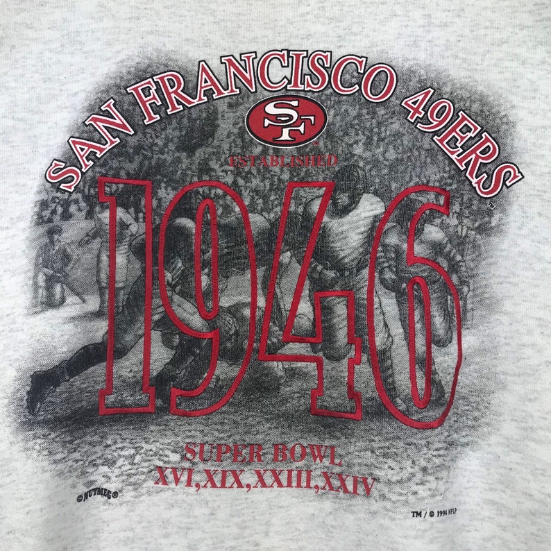 Vintage Style 90’S Nutmeg Nfl San Francisco 49Ers Crewneck Sweatshirt, Nfl 49Ers San Francisco Sweater Pullover, Hoodie - Image 2