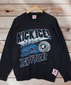 Vintage Style 90’S Nutmeg Nhl Mighty Ducks Crewneck Sweatshirtsweater Pullover
