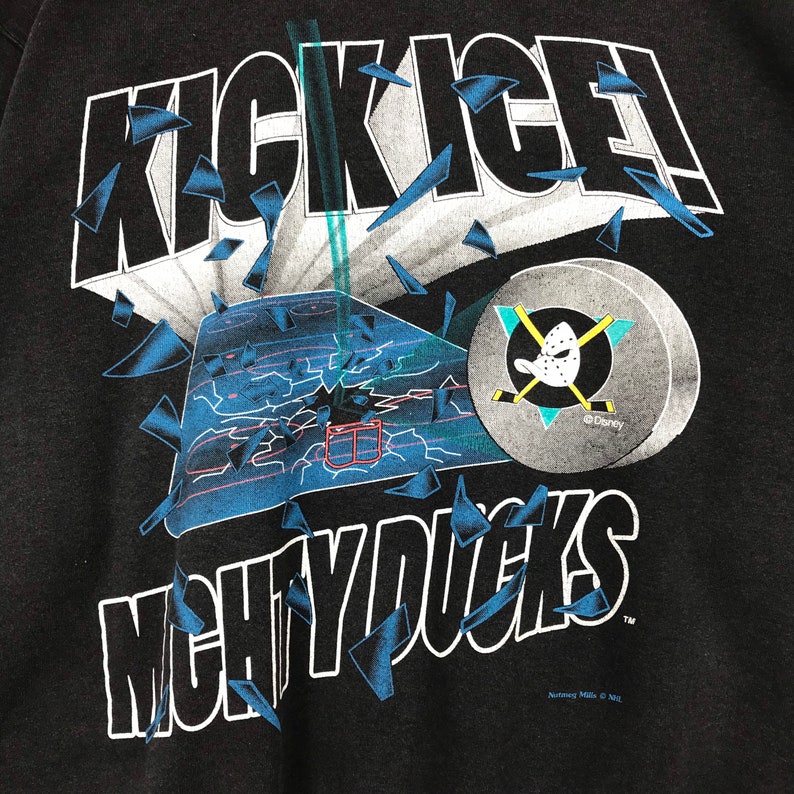 Vintage Style 90’S Nutmeg Nhl Mighty Ducks Crewneck Sweatshirtsweater Pullover - Image 2
