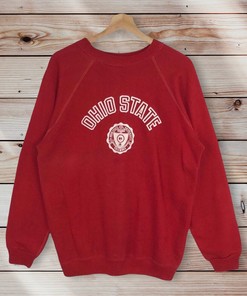 Vintage Style 90’S Ohio State University Crew Neck Sweatshirt Sweater Pullover, Hoodie