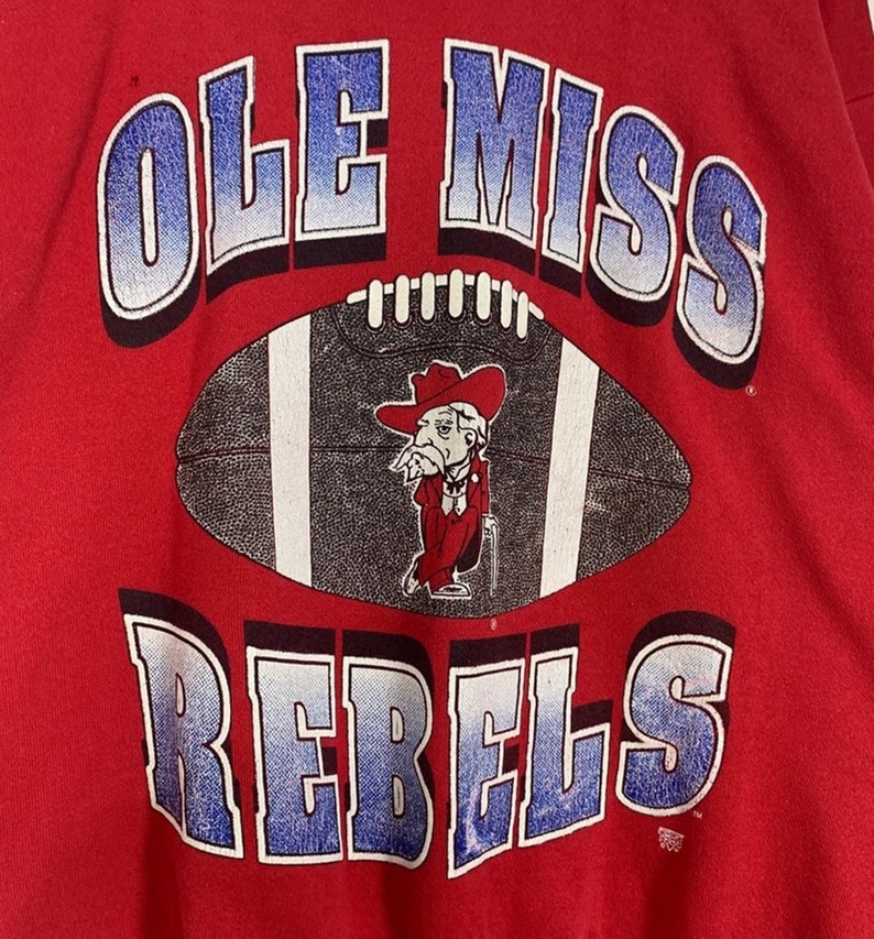 Vintage Style 90S Ole Miss Rebels Sweatshirt Ole Miss Rebels Crewneck, University Mississippi Sweater And Hoodie Shirt - Image 2