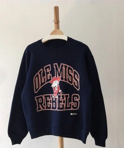 Vintage Style 90S Ole Miss Rebels University Crewneck Sweatshirt, University Of Mississippi Shirt