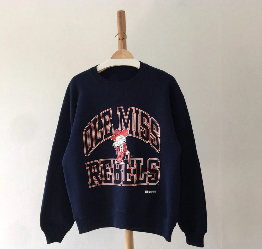 Vintage Style 90S Ole Miss Rebels University Crewneck Sweatshirt, University Of Mississippi Shirt