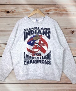 Vintage Style 90’S Starter Mlb Cleveland Indians Crewneck Sweatshirt, Mlb Cleveland Indians Sweater Pullover, Hoodie
