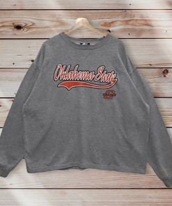 Vintage Style 90’S Starter Oklahoma State University Printed Spell Out Crew Neck Sweatshirt, Hoodie