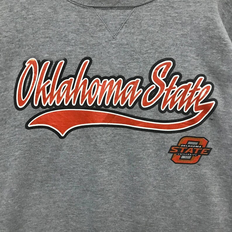 Vintage Style 90’S Starter Oklahoma State University Printed Spell Out Crew Neck Sweatshirt, Hoodie - Image 2