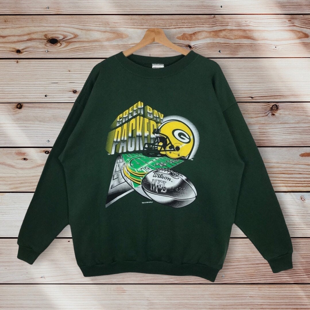 Vintage Style 90’S Tultex Nfl Green Bay Packers Crewneck Sweatshirt Pullover, Hoodie