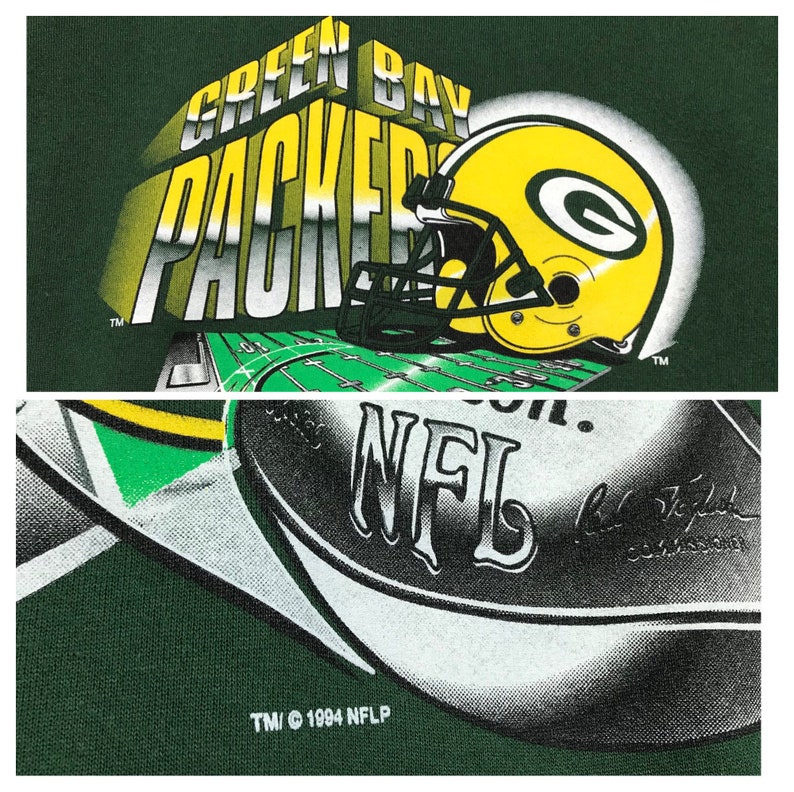 Vintage Style 90’S Tultex Nfl Green Bay Packers Crewneck Sweatshirt Pullover, Hoodie - Image 2