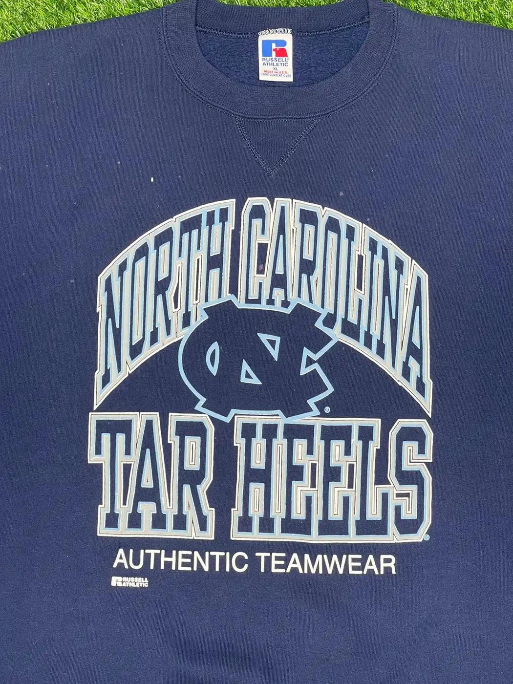 Vintage Style 90’S Unc Tar Heels Russell University American Sweatshirt Gifts For Ncaa - Image 2