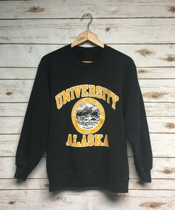 Vintage Style 90S University Of Alaska Sweatshirt, University Alaska Sweater