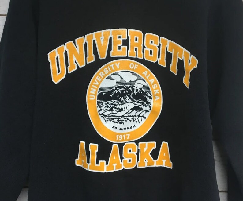 Vintage Style 90S University Of Alaska Sweatshirt, University Alaska Sweater - Image 2