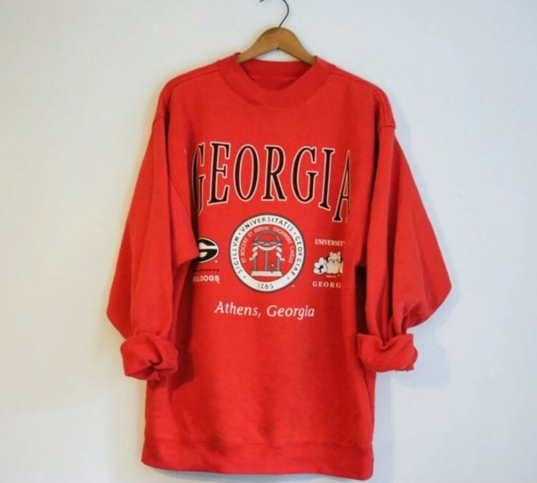 Vintage Style 90S University Of Georgia Bulldogs Sweatshirt, Georgia Bulldogs Crewneck Sweater