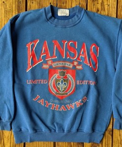 Vintage Style 90S University Of Kansas Jayhawks Sweatshirt, Kansas Jayhawks Shirt