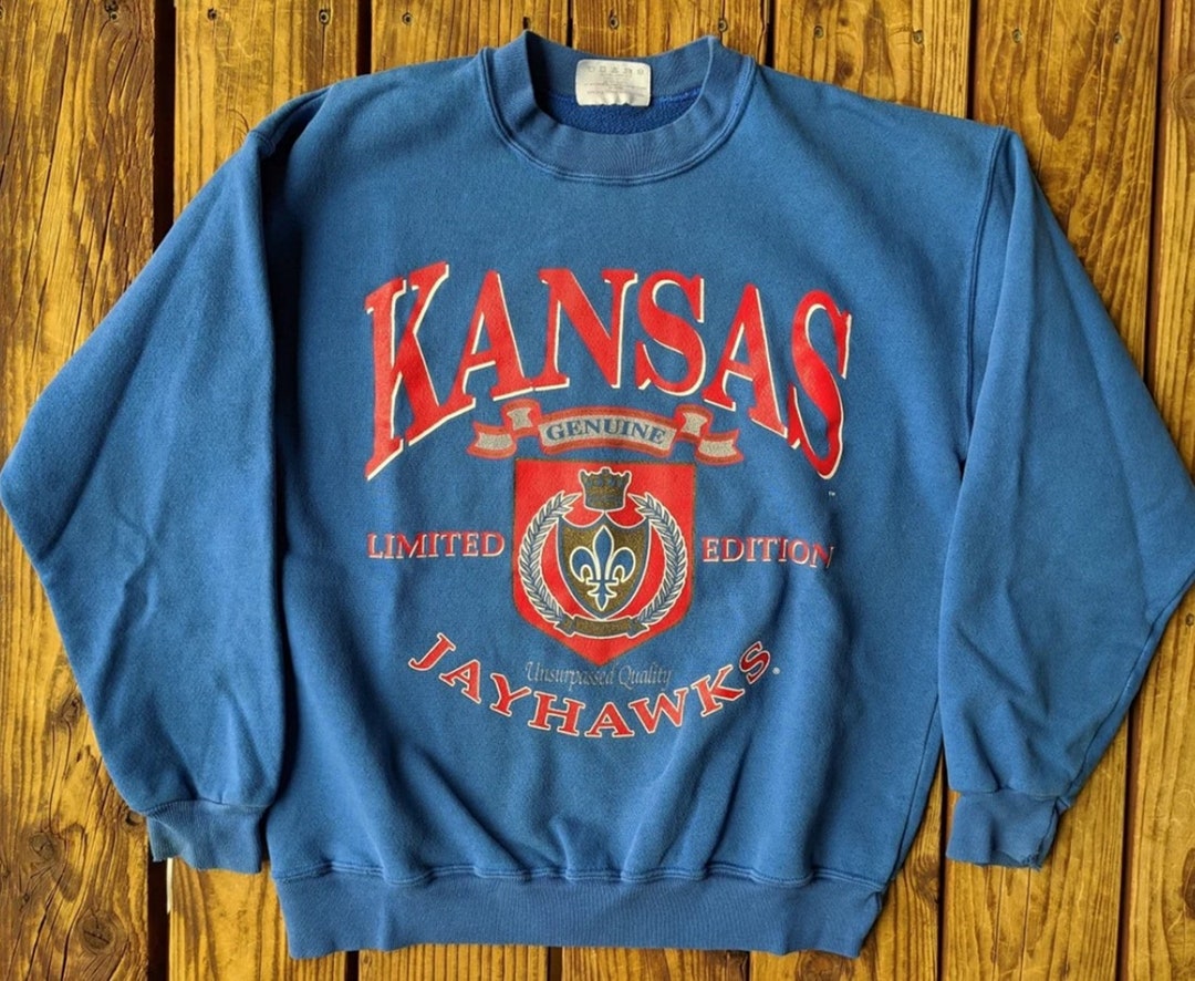 Vintage Style 90S University Of Kansas Jayhawks Sweatshirt, Kansas Jayhawks Shirt