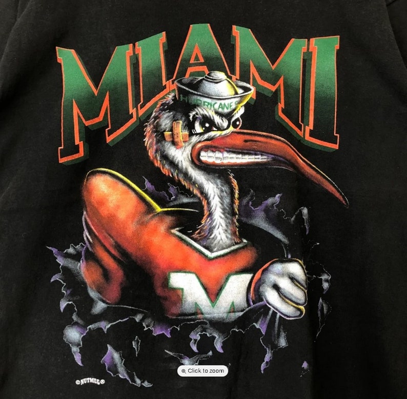 Vintage Style 90S University Of Miami Hurricanes T-Shirt, Ncaa Miami Hurricanes T-Shirt, Miami Hurricanes Shirt - Image 2