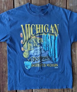 Vintage Style 90S University Of Michigan Wolverines Football T-Shirt Michigan Wolverines Shirt Gift For Her/Him