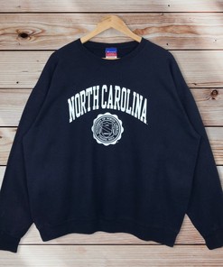 Vintage Style 90’S University Of North Carolina Crewneck Sweatshirt, North Carolina University Sweater Pullover, Hoodie