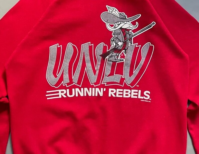 Vintage Style 90S Unlv University Of Nevada Las Vegas Rebels Crewneck Sweatshirt, Unlv Sweater, Nevada Las Vegas Shirt - Image 2