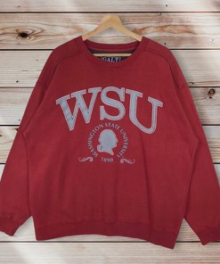 Vintage Style 90’S Washington State University Crewneck Sweatshirt, Washington State Sweater Pullover, Hoodie