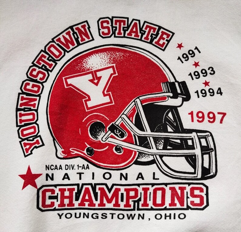 Vintage Style 90S Youngstown State Football Champions Sweatshirt, University Youngstown Sweater Youngstown Sweatshirt - Image 2