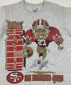 Vintage Style 90s Deion Sanders San Fran 49Ers Caricature Sweatshirt T-shirt Ideal Gift for NFL Fans