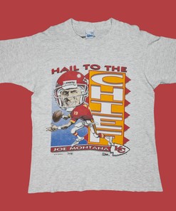 Vintage Style 90s Joe Montana Hail To The Chief N.F.L. Graphic Sweatshirt T-shirt Ideal Gift for NFL Fans