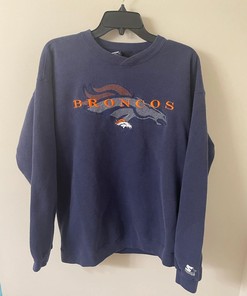 Vintage Style 90s Starter NFL Denver Broncos Sweatshirt T-shirt Ideal Gift for NFL Fans