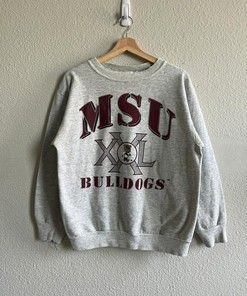 Vintage Style 90’s University Of Msu Bulldogs Sweatshirt T-shirt Ideal Gift for NFL Fans