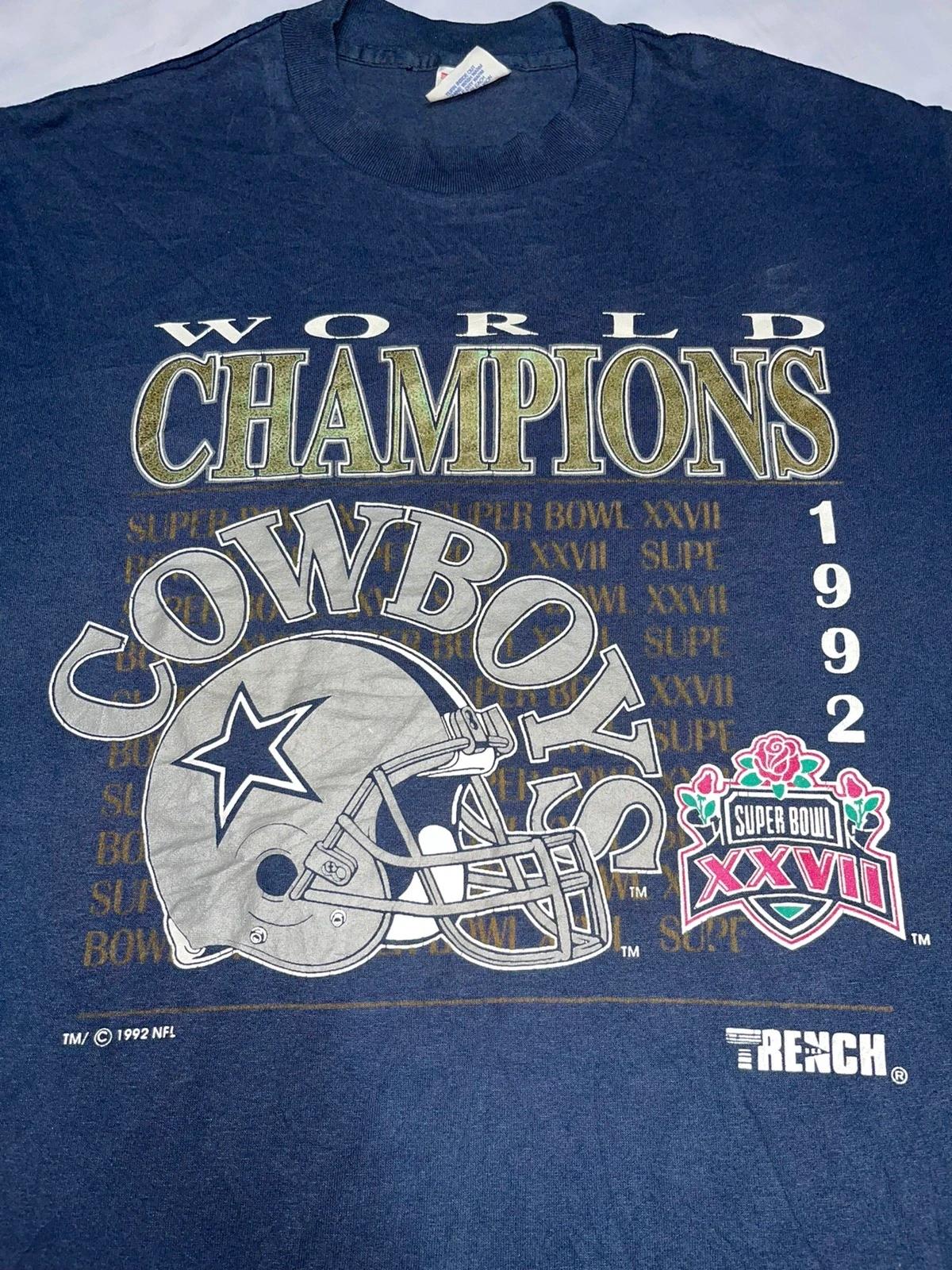 Vintage Style 90s World Champion Cowboy Sweatshirt T-shirt, NFL Football Teams Gifts For Fans - Image 2