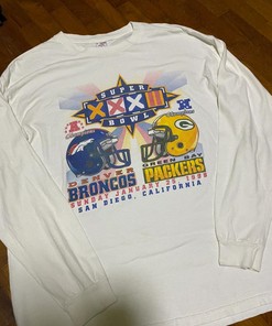 Vintage Style ‘98 Denver Broncos Vs Green Bay Packers Super Bowl Sweatshirt T-shirt Ideal Gift for NFL Fans