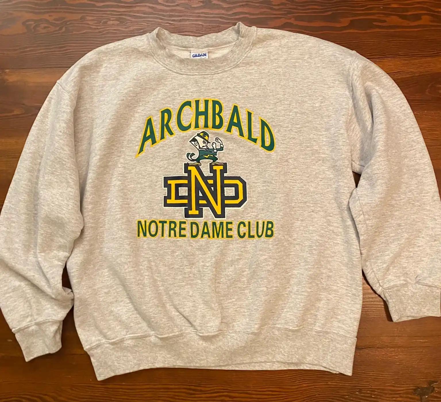 Vintage Style Archbald Notre Dame Big Image T-Shirt Sweatshirt Hoodie American Football Gifts Lover