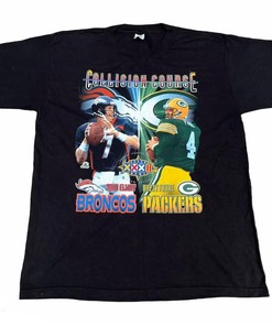 Vintage Style Broncos Vs Packers Brett Favre And John Elway Sweatshirt T-shirt Ideal Gift for NFL Fans