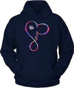 Vintage Style Bulldogs, Infinity Love University Logo Heart Pattern Gift Shirt