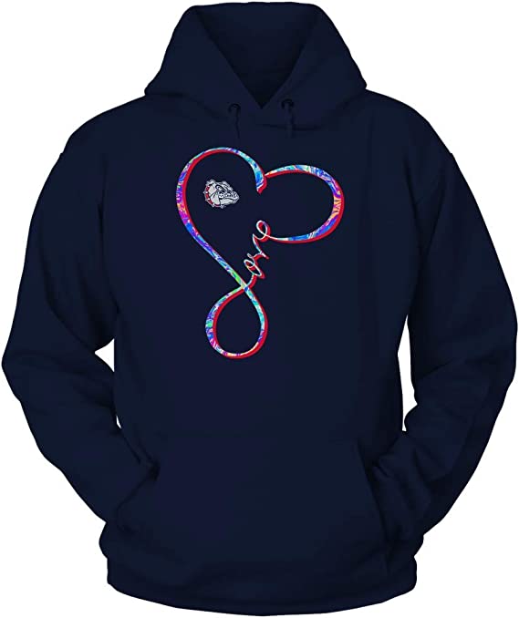 Vintage Style Bulldogs, Infinity Love University Logo Heart Pattern Gift Shirt
