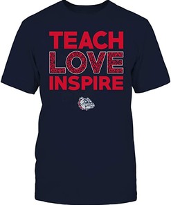 Vintage Style Bulldogs Shirt, Peace Love Bulldogs, Officially Licensed Gonzaga University Shirt
