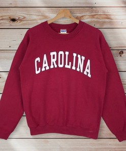 Vintage Style Carolina University Crewneck Sweatshirt Printed Spell Out Logo Carolina University Sweater Pullover Hoodie