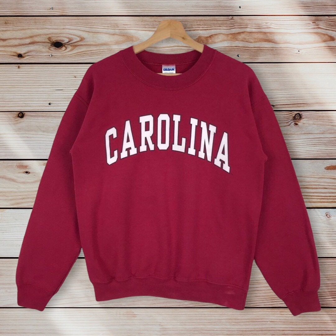 Vintage Style Carolina University Crewneck Sweatshirt Printed Spell Out Logo Carolina University Sweater Pullover Hoodie