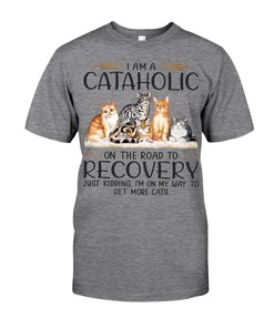 Vintage Style Cataholic T-Shirt - Admit Your Love For Cats With Humor