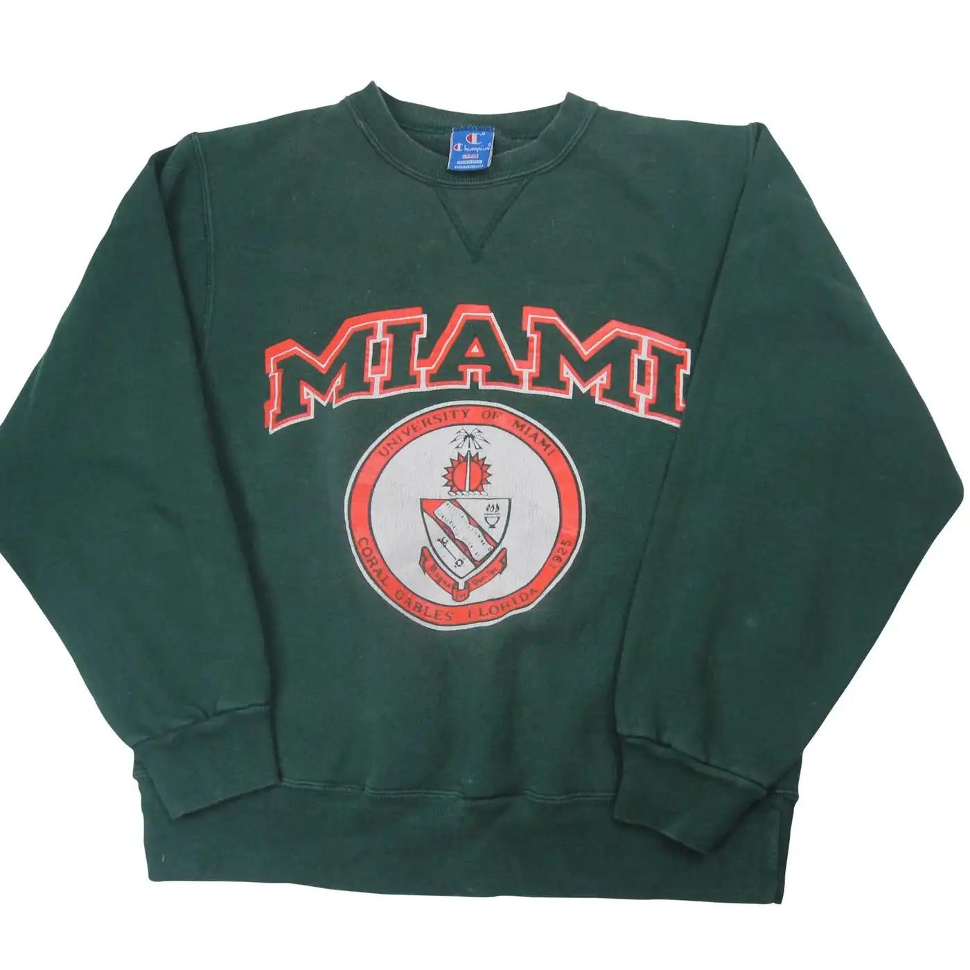 Vintage Style Champion University Miami Graphic T-Shirt Sweatshirt American Football Sweatshirt Sports Gifts
