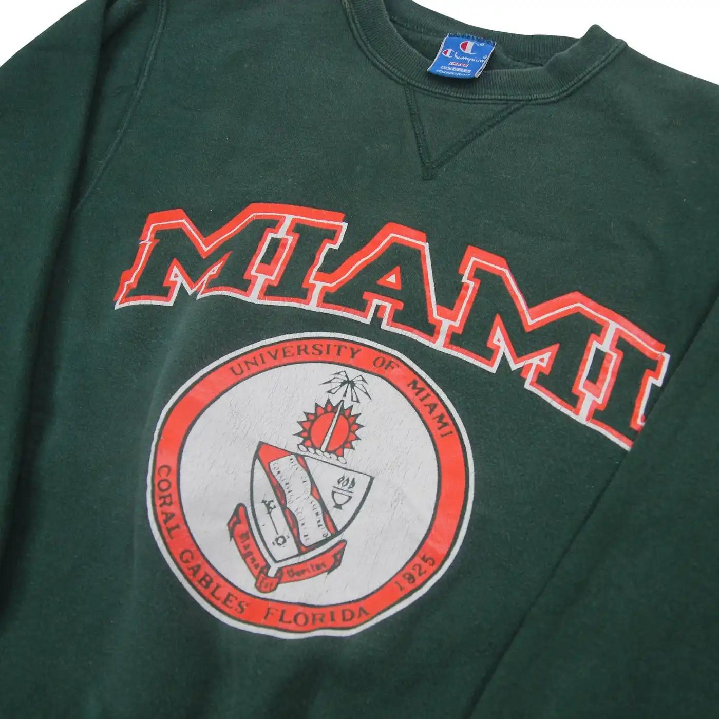 Vintage Style Champion University Miami Graphic T-Shirt Sweatshirt American Football Sweatshirt Sports Gifts - Image 2